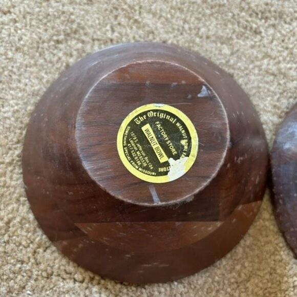 2 Original Walnut Store 6” Wooden Bowls - Picture 7 of 8